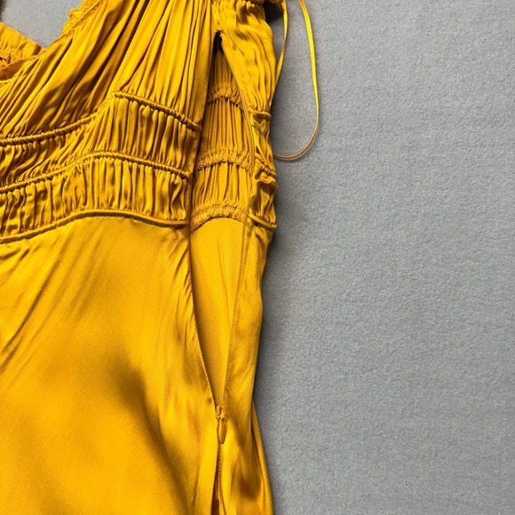 NWT ASTR the Label Enola Satin Smocked Midi Dress Romantic Quiet Luxury Boho - Picture 10 of 12